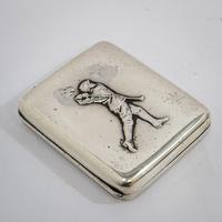 Sampson Mordan Silver Cigarette Case with Golfer