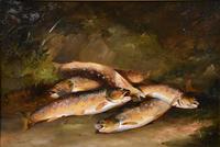 Oil Painting by John Christopher Bell "Brown Trout on a Bank" (2 of 5) Oil Painting by John Christopher Bell "Brown Trout on a Bank" (2 of 5)