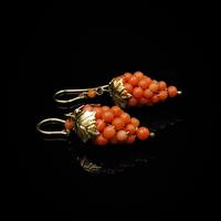 Antique Coral Grape Gold on Sterling Silver Drop Earrings (4 of 7) Antique Coral Grape Gold on Sterling Silver Drop Earrings (4 of 7)