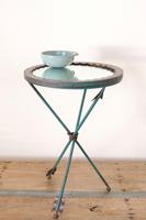 Unique verdigris finished metal and mirror topped side table with rope tied arrow legs (2 of 12) Unique verdigris finished metal and mirror topped side table with rope tied arrow legs (2 of 12)