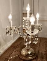 French Brass and Crystal Chandelier Table Lamp, Girandole (2 of 5) French Brass and Crystal Chandelier Table Lamp, Girandole (2 of 5)