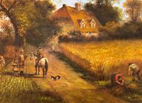 Original Victorian Harvest Countryside Landscape Oil Painting (6 of 10) Original Victorian Harvest Countryside Landscape Oil Painting (6 of 10)