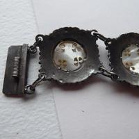 Silver Bracelet .925 with Hand Carved MOP Crosses (6 of 10) Silver Bracelet .925 with Hand Carved MOP Crosses (6 of 10)