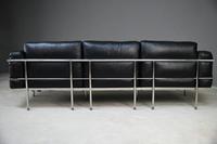 LC3 Style Black Leather & Chrome 3 Seater Sofa (17 of 22) LC3 Style Black Leather & Chrome 3 Seater Sofa (17 of 22)