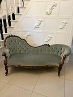 Outstanding Quality Antique Victorian Carved Walnut Chaise Lounge