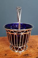 Antique Solid Silver & Bristol Blue Glass Basket (4 of 6) Antique Solid Silver & Bristol Blue Glass Basket (4 of 6)