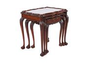 Burr Walnut & Carved Nest of 3 Tables c.1930 (2 of 7) Burr Walnut & Carved Nest of 3 Tables c.1930 (2 of 7)