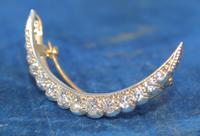 Diamond Crescent Brooch Set with 13 Old Cut Diamonds (3 of 8) Diamond Crescent Brooch Set with 13 Old Cut Diamonds (3 of 8)