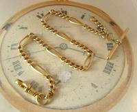 Antique Pocket Watch Chain 1890s Victorian Brass Figaro Link Albert With T Bar (4 of 11) Antique Pocket Watch Chain 1890s Victorian Brass Figaro Link Albert With T Bar (4 of 11)