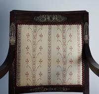 Mahogany Napoleonic and heavily mounted brass upholstered armchair. (3 of 6) Mahogany Napoleonic and heavily mounted brass upholstered armchair. (3 of 6)