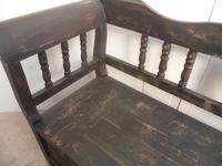 Shabby Chic Black 4 Seater Antique Pine Kitchen / Hall Box Settle / Bench (8 of 10) Shabby Chic Black 4 Seater Antique Pine Kitchen / Hall Box Settle / Bench (8 of 10)