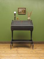 Antique Art Nouveau Black Writing Bureau Desk with Carvings, Lockable, Gothic (22 of 23) Antique Art Nouveau Black Writing Bureau Desk with Carvings, Lockable, Gothic (22 of 23)