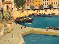 Italian lake scene oil painting by Godwin Bennett (6 of 8) Italian lake scene oil painting by Godwin Bennett (6 of 8)