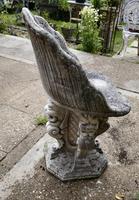 Old Weathered Cast Stone Garden Seat with Gargoyles (4 of 4) Old Weathered Cast Stone Garden Seat with Gargoyles (4 of 4)