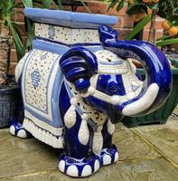 Mid 20th Century French Ceramic Hand-painted Elephant-form Garden Seat (4 of 9) Mid 20th Century French Ceramic Hand-painted Elephant-form Garden Seat (4 of 9)