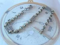 Antique Pocket Watch Chain 1890s Victorian Large Silver Nickel Fancy Link Albert (4 of 12) Antique Pocket Watch Chain 1890s Victorian Large Silver Nickel Fancy Link Albert (4 of 12)