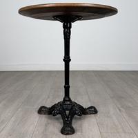 Vintage 20th Century Cast Iron Side Table With Oak Top