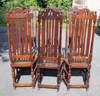 1900's Set 6 Carved Highback Oak Dining Chairs -carolean Style (5 of 5) 1900's Set 6 Carved Highback Oak Dining Chairs -carolean Style (5 of 5)