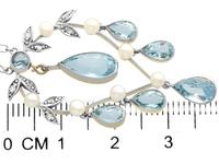 2.27ct Aquamarine, Diamond, Pearl & 14ct Yellow Gold Pendant - Antique c.1900 (6 of 9) 2.27ct Aquamarine, Diamond, Pearl & 14ct Yellow Gold Pendant - Antique c.1900 (6 of 9)