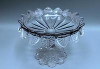 Small English Victorian Glass Tazza - 1891 (2 of 9) Small English Victorian Glass Tazza - 1891 (2 of 9)