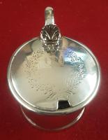 Heavy Sterling Silver Mustard Pot t/w Blue Liner (2 of 4) Heavy Sterling Silver Mustard Pot t/w Blue Liner (2 of 4)
