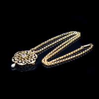 Antique Amethyst & Pearl Lavalier 9ct 9K Gold Pendant Brooch & Chain Necklace (4 of 9) Antique Amethyst & Pearl Lavalier 9ct 9K Gold Pendant Brooch & Chain Necklace (4 of 9)