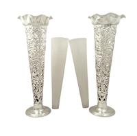 Pair of Antique Art Nouveau Sterling Silver 10 1/2" Vases 1905 (3 of 9) Pair of Antique Art Nouveau Sterling Silver 10 1/2" Vases 1905 (3 of 9)