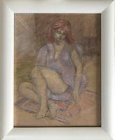 Original pastel 'Seated figure' by Dennis Gilbert NEAC. B.1922. From a studio collection (2 of 2) Original pastel 'Seated figure' by Dennis Gilbert NEAC. B.1922. From a studio collection (2 of 2)