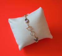 Old 925 Sterling Silver Amethyst Gem Set Link Bracelet - Boxed (6 of 8) Old 925 Sterling Silver Amethyst Gem Set Link Bracelet - Boxed (6 of 8)