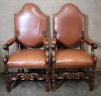 Large Pair of Oak & Leather Armchairs (10 of 11) Large Pair of Oak & Leather Armchairs (10 of 11)
