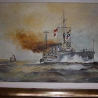 Original Painting of WW1 Battle Cruiser (4 of 5) Original Painting of WW1 Battle Cruiser (4 of 5)