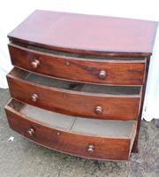 1900's Mahogany Bow Front Chest of Drawers + Crossbanding.Just Polished (2 of 4) 1900's Mahogany Bow Front Chest of Drawers + Crossbanding.Just Polished (2 of 4)