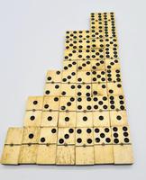 Antique 19th Century Bone & Ebony Double-Six Dominoes W/brass Pins - Complete Set of 28 (3 of 8) Antique 19th Century Bone & Ebony Double-Six Dominoes W/brass Pins - Complete Set of 28 (3 of 8)