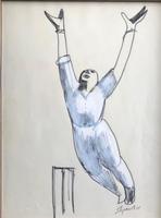 Original Marker Pen Drawing 'Howzat!' by Toby Horne Shepherd - Signed & Dated 75 - Provenance; Helen Shepherd (2 of 2) Original Marker Pen Drawing 'Howzat!' by Toby Horne Shepherd - Signed & Dated 75 - Provenance; Helen Shepherd (2 of 2)