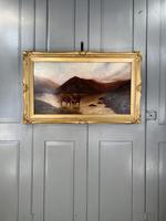 Antique Scottish landscape oil painting with Highland Cattle signed M Allinson 1 of 2 (10 of 10) Antique Scottish landscape oil painting with Highland Cattle signed M Allinson 1 of 2 (10 of 10)