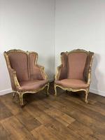 Pair of French Louis XVI Style Reproduction Armchairs