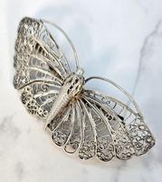 Silver Filigree Butterfly Brooch c.1930