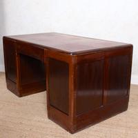 Desk Twin Pedestal Mahogany Leather Art Deco (9 of 12) Desk Twin Pedestal Mahogany Leather Art Deco (9 of 12)
