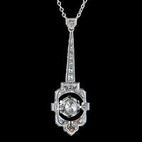 Art Deco Diamond Pendant Necklace Platinum 0.90ct Diamond 1.40ct Total c.1920 (5 of 8) Art Deco Diamond Pendant Necklace Platinum 0.90ct Diamond 1.40ct Total c.1920 (5 of 8)
