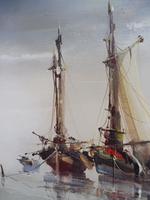 Large oil on canvas seascape listed artist Jorge Aguilar 1970's (4 of 10) Large oil on canvas seascape listed artist Jorge Aguilar 1970's (4 of 10)