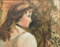 Small Watercolour Portrait Painting of a Seated Female c.1950-1960 (7 of 10) Small Watercolour Portrait Painting of a Seated Female c.1950-1960 (7 of 10)