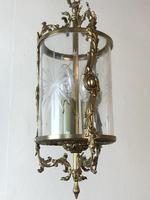 Vintage French Gilt Bronze Three Light Hall Lantern Pendant (9 of 12) Vintage French Gilt Bronze Three Light Hall Lantern Pendant (9 of 12)