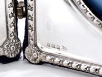 Decorative Edwardian Silver Double Folding Frame with a Floral and Bow Border (3 of 7) Decorative Edwardian Silver Double Folding Frame with a Floral and Bow Border (3 of 7)