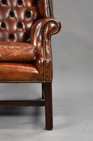 George II Style Brown Leather Hand Dyed Wingback Armchair (6 of 17) George II Style Brown Leather Hand Dyed Wingback Armchair (6 of 17)