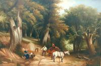 Stunning Quality Oil Painting on Heavy Canvas - Working Men in Forest (2 of 5) Stunning Quality Oil Painting on Heavy Canvas - Working Men in Forest (2 of 5)