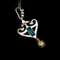 Antique Green Paste Sterling Silver Drop Pendant & Chain Necklace (7 of 10) Antique Green Paste Sterling Silver Drop Pendant & Chain Necklace (7 of 10)