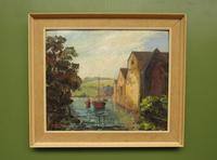 Large Framed Oil Painting of Boats at Totnes by Dorothy Bradshaw (9 of 13) Large Framed Oil Painting of Boats at Totnes by Dorothy Bradshaw (9 of 13)