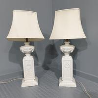 Large Pair of Porcelain Table Lamps