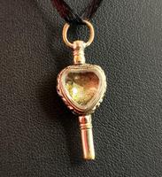 Antique Georgian Gold Heart Watch Key, Citrine & Bloodstone (6 of 9) Antique Georgian Gold Heart Watch Key, Citrine & Bloodstone (6 of 9)