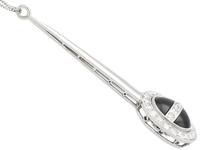 Onyx & 0.72ct Diamond, Platinum Pendant - Art Deco c.1930 (4 of 9) Onyx & 0.72ct Diamond, Platinum Pendant - Art Deco c.1930 (4 of 9)